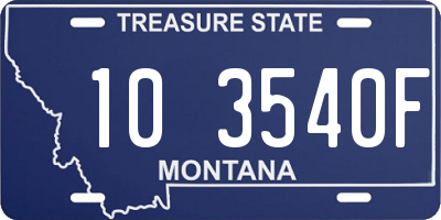 MT license plate 103540F