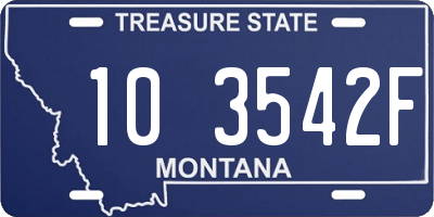 MT license plate 103542F