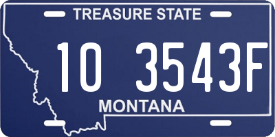 MT license plate 103543F