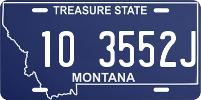 MT license plate 103552J