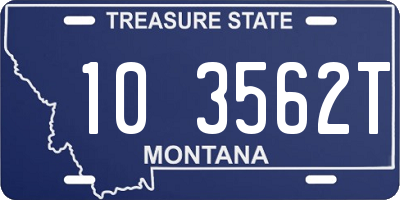 MT license plate 103562T