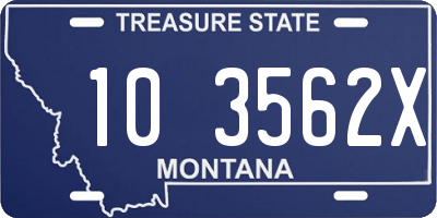 MT license plate 103562X