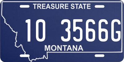 MT license plate 103566G