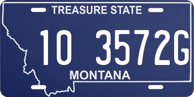 MT license plate 103572G