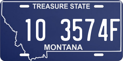 MT license plate 103574F