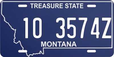 MT license plate 103574Z