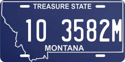 MT license plate 103582M