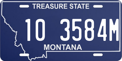 MT license plate 103584M