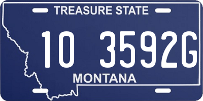 MT license plate 103592G