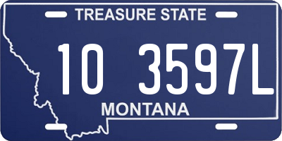 MT license plate 103597L