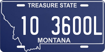 MT license plate 103600L