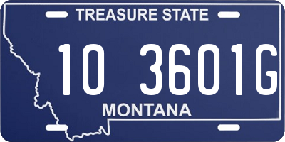 MT license plate 103601G