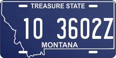 MT license plate 103602Z