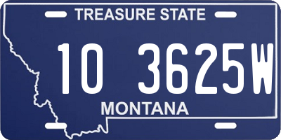 MT license plate 103625W