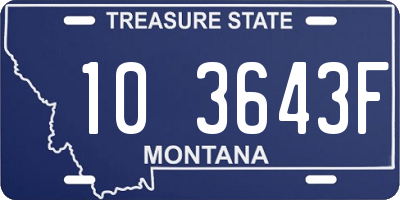 MT license plate 103643F