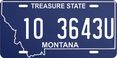 MT license plate 103643U