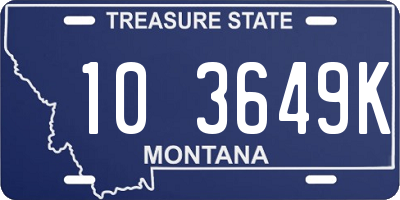 MT license plate 103649K