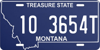 MT license plate 103654T