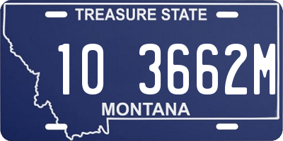 MT license plate 103662M