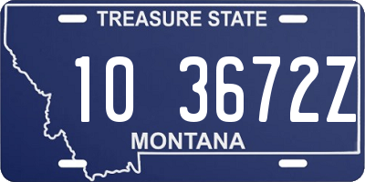 MT license plate 103672Z