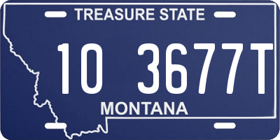 MT license plate 103677T