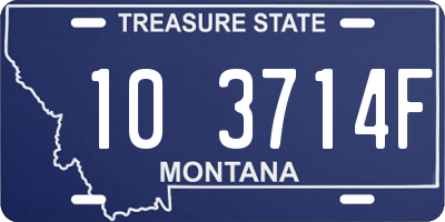 MT license plate 103714F