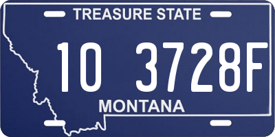 MT license plate 103728F