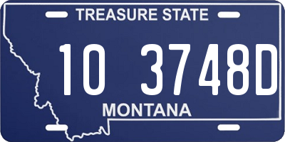 MT license plate 103748D