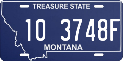 MT license plate 103748F