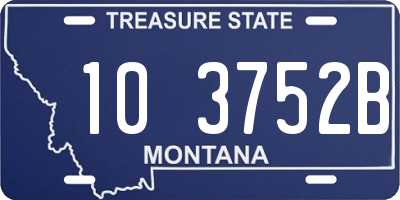 MT license plate 103752B