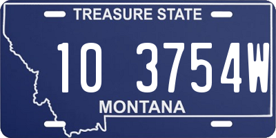 MT license plate 103754W