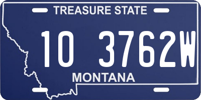 MT license plate 103762W