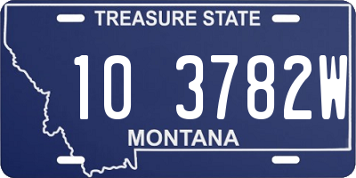 MT license plate 103782W