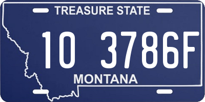 MT license plate 103786F