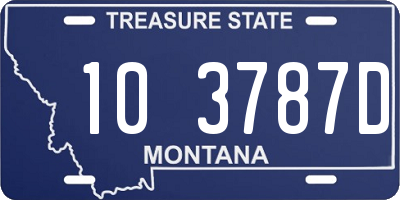 MT license plate 103787D