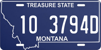 MT license plate 103794D