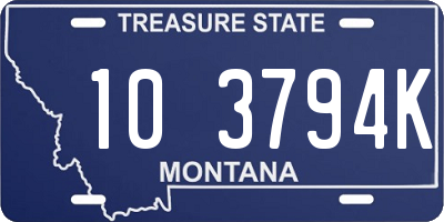 MT license plate 103794K