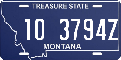 MT license plate 103794Z