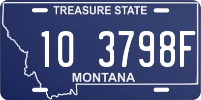 MT license plate 103798F