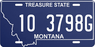 MT license plate 103798G