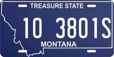 MT license plate 103801S