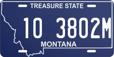 MT license plate 103802M