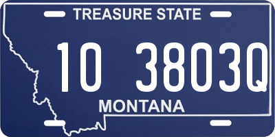 MT license plate 103803Q