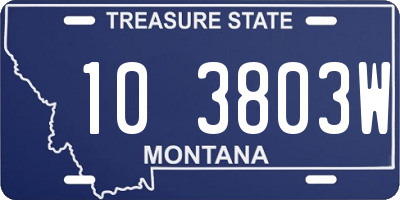 MT license plate 103803W