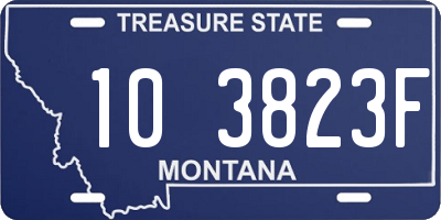 MT license plate 103823F