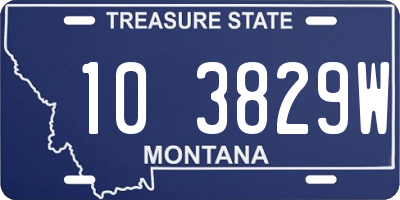 MT license plate 103829W