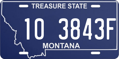 MT license plate 103843F