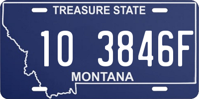 MT license plate 103846F