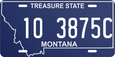 MT license plate 103875C