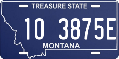 MT license plate 103875E